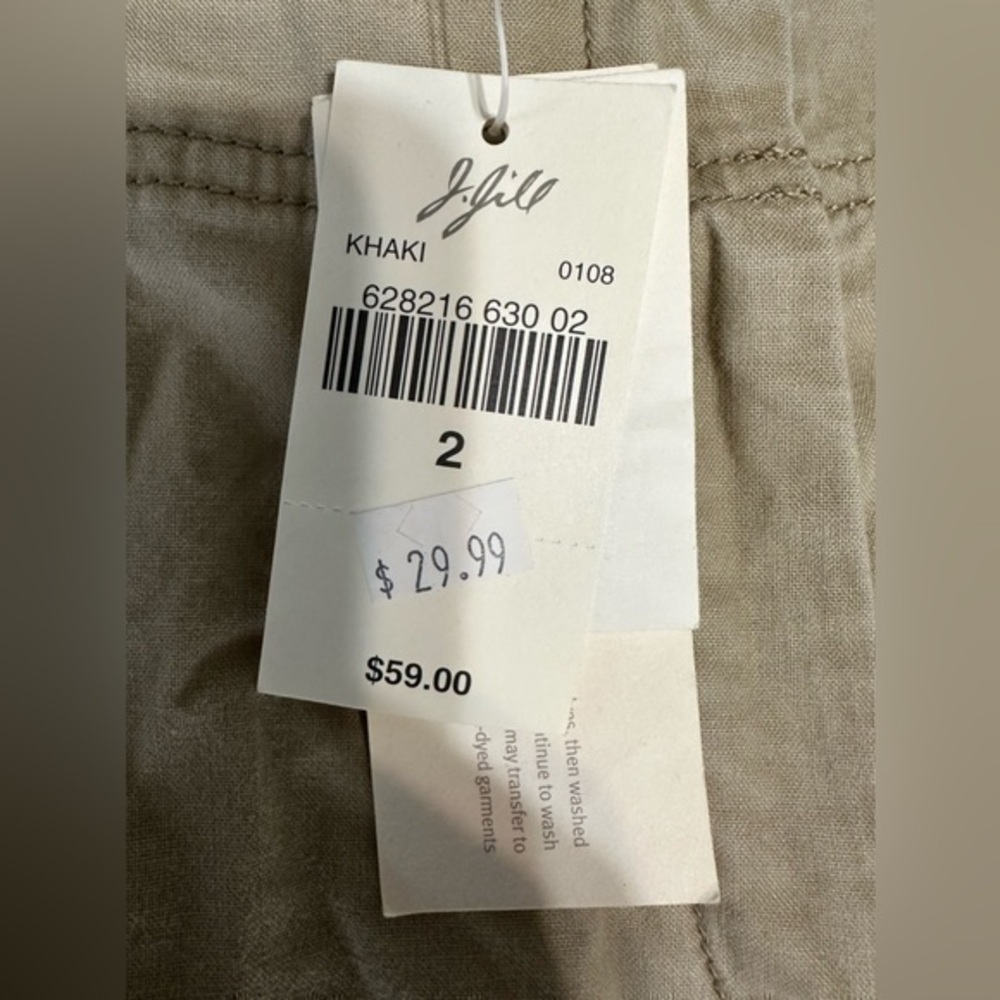 J. Jill Cotton Pants Khaki Stone Womens Size 2 casual bigger buttons‎ - Picture 6 of 14